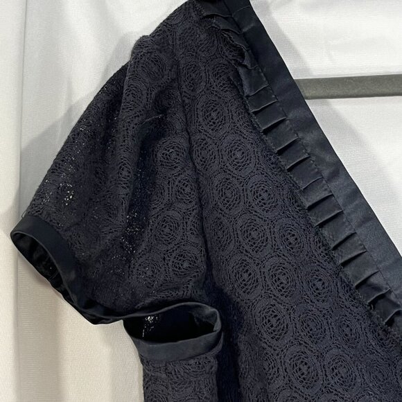 Phoebe Couture Navy Empire‎ Waist Surplice Neckline Pleated Bottom Dress Size 12 - Picture 5 of 14